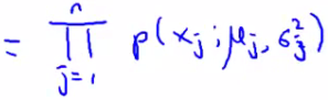 Product notation for combined feature Gaussian probability model
