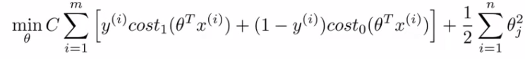 Complete SVM optimization objective function with C parameter