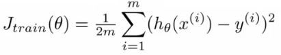 Cost function without regularization term
