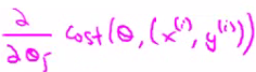 Partial derivative of single example cost