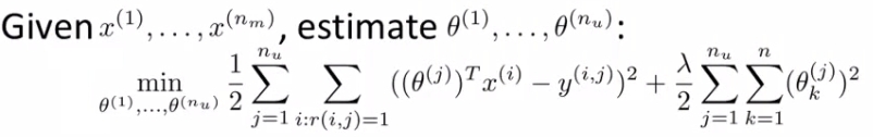 Given x learn theta cost function