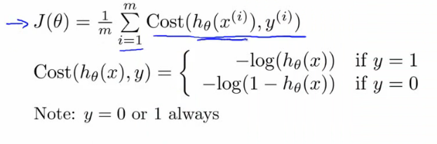 Single-line compressed cost function formula for binary classification
