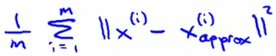Formula for average squared projection error