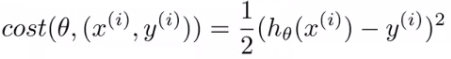 Cost function on a single example formula