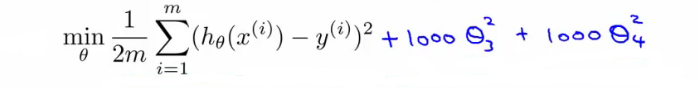 Penalizing parameters in the cost function