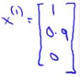 Feature vector x^(1) for Love at Last