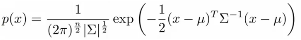 Computing probability p(xtest) with Multivariate Gaussian density function