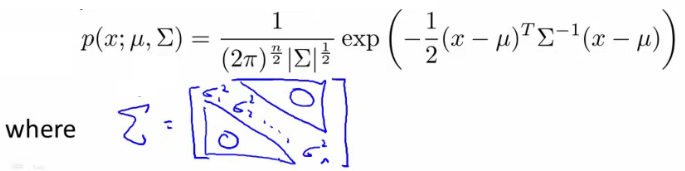 Diagonal covariance matrix showing equivalence of original model as special case