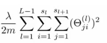 Second half of neural network cost function (regularization term)