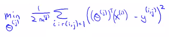 User parameter optimization cost function