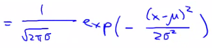 Gaussian probability density function formula