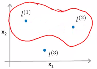 Non-linear decision boundary constructed using kernel landmarks