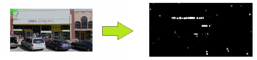 Sliding window text probability map