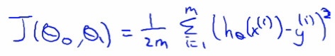 Cost function objective formula