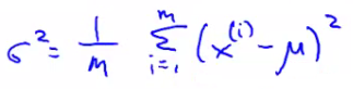 Formulas for estimating Gaussian mean mu and variance sigma squared
